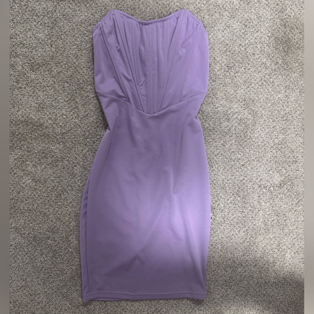 Corset Purple Strapless Dress
